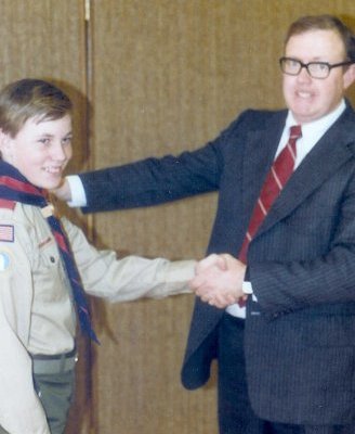 Mr. Phillips awards Daron his Eagle